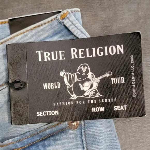True Religion Women's Billie Mid Rise Straight Leg Jean, Light Wash, Size 24 - Picture 5 of 13
